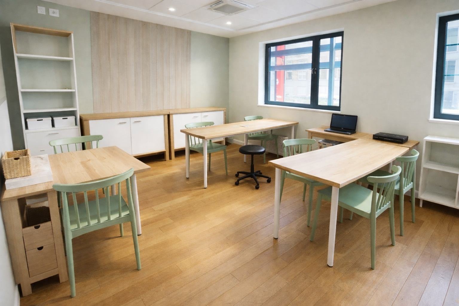 bureau moderne et épuré en daytime